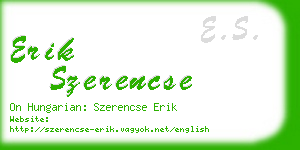 erik szerencse business card